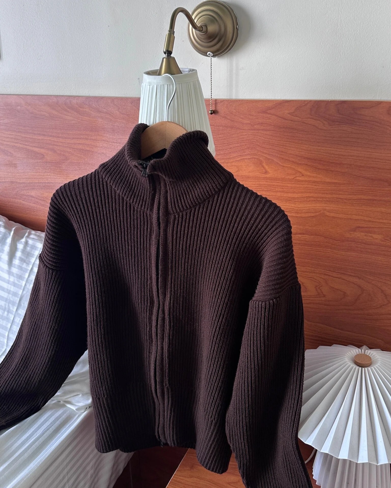 Double Zip Sweater - Brown