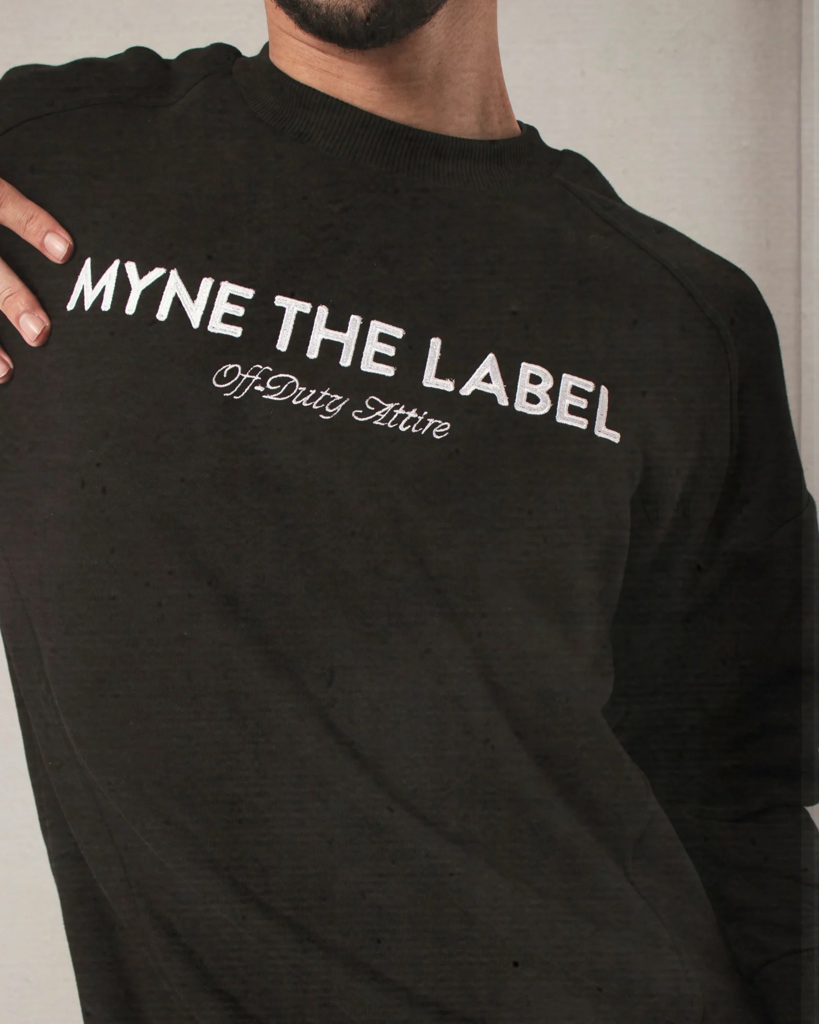 Oversized Cozy Crewneck - Black (GENDERLESS)
