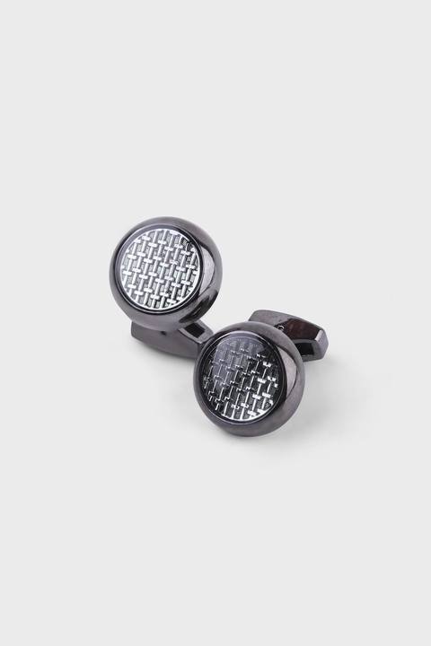 Silver Tone Round Cufflinks