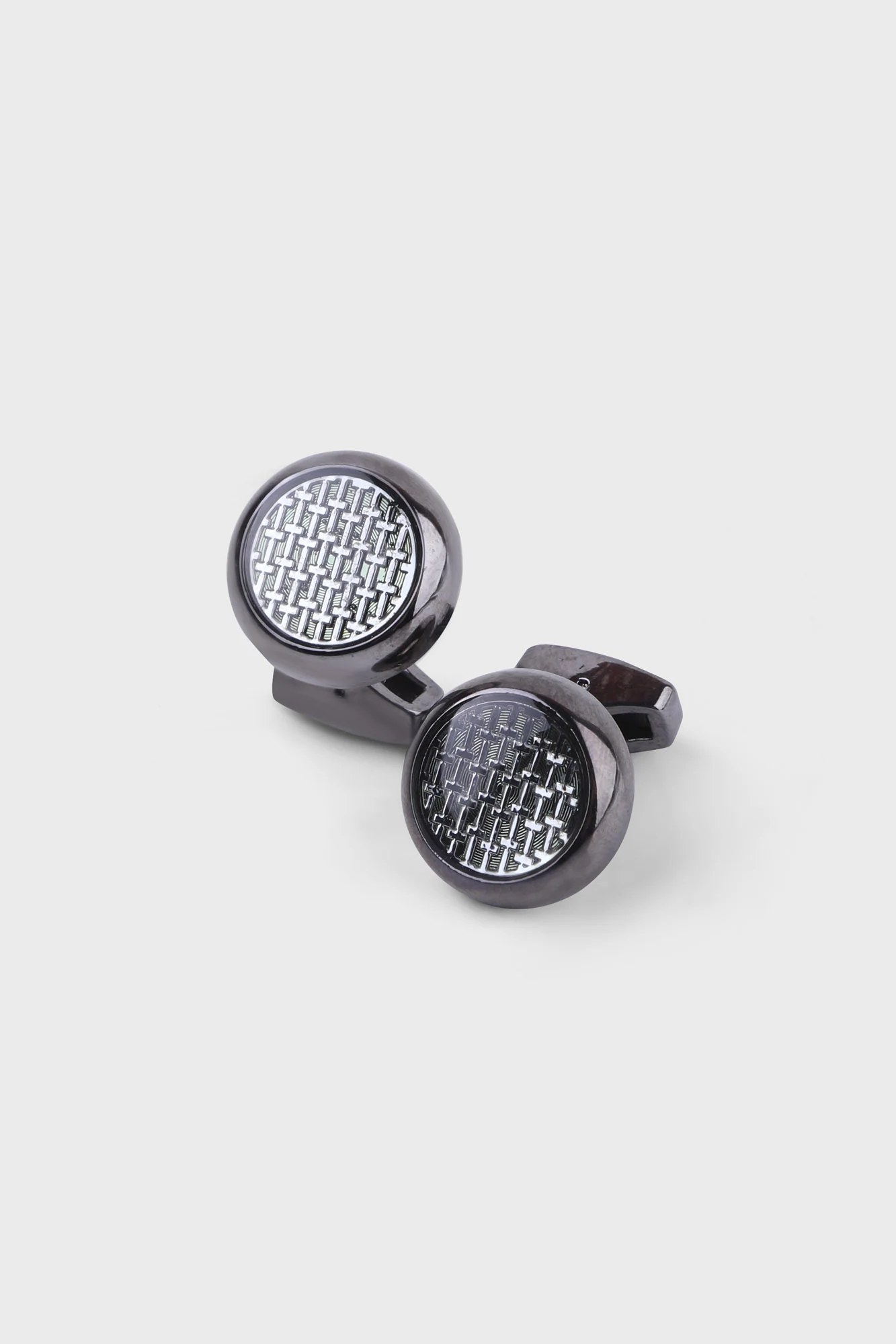 Silver Tone Round Cufflinks