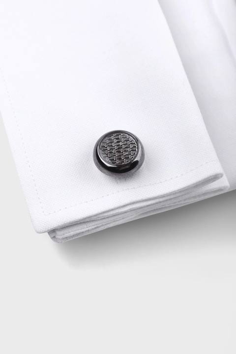 Silver Tone Round Cufflinks