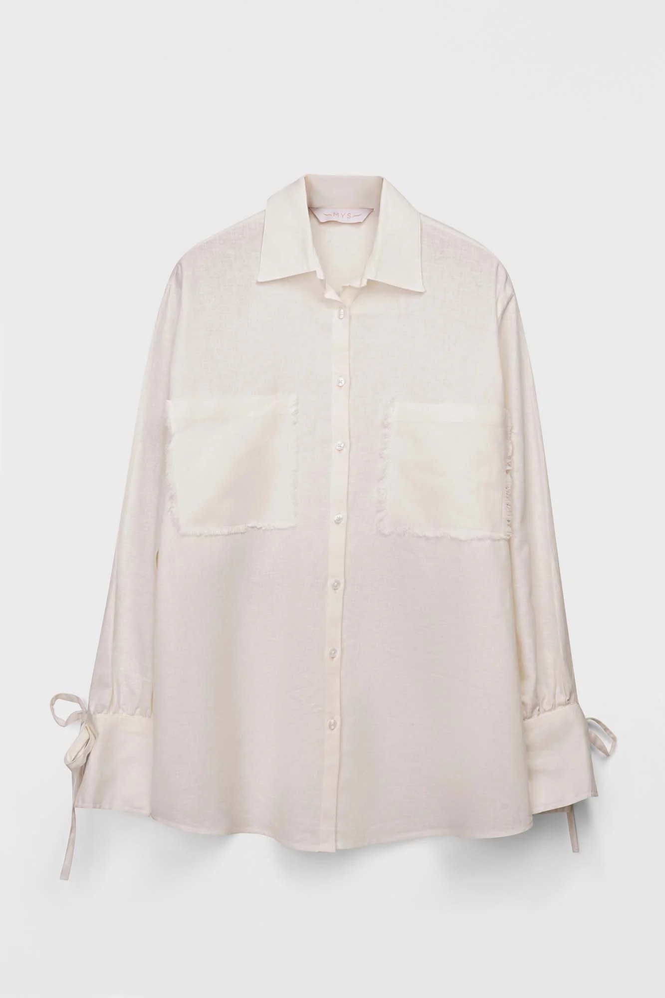 Off-White Linen Cotton Oversized Shirt