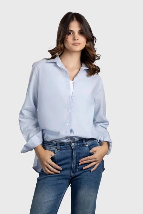 Light Blue Linen Cotton Shirt