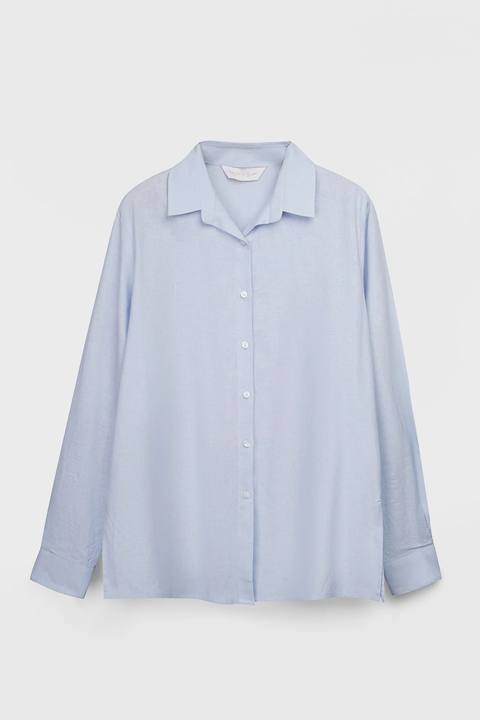 Light Blue Linen Cotton Shirt