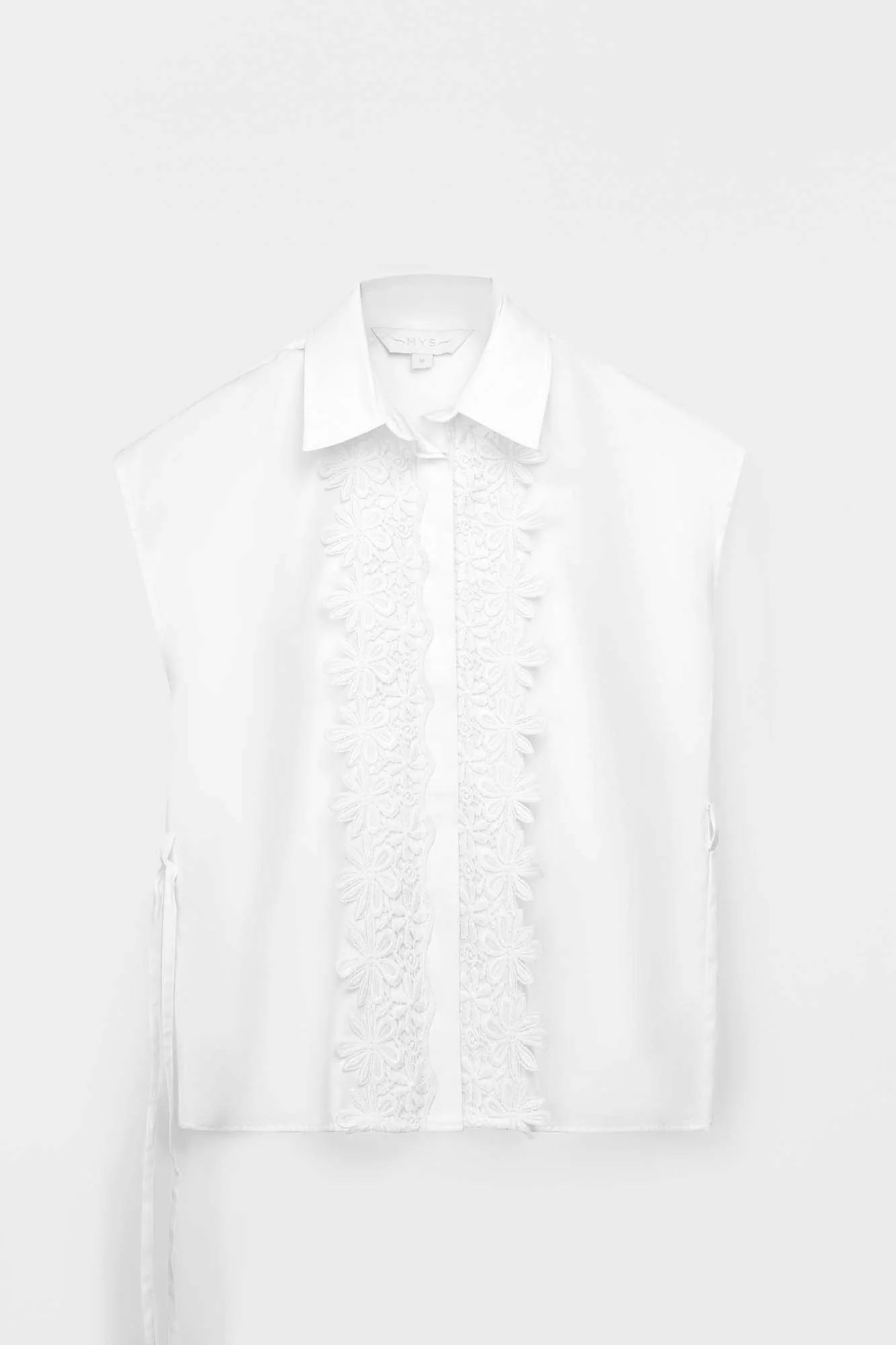 White Sleevless Lace Shirt