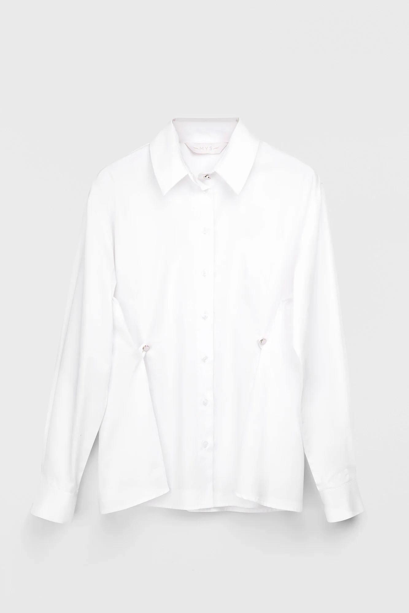 White Fitted Shirt with Waist Detail