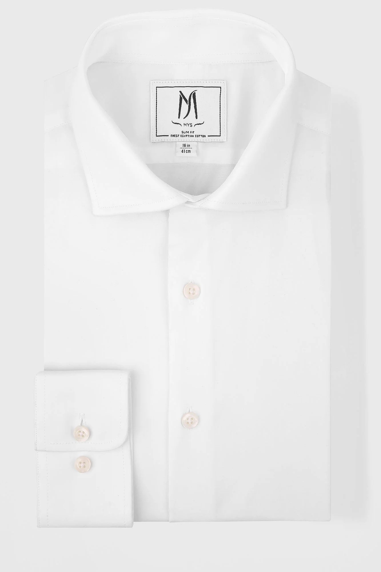 White Poplin Stretch Shirt - Slim Fit