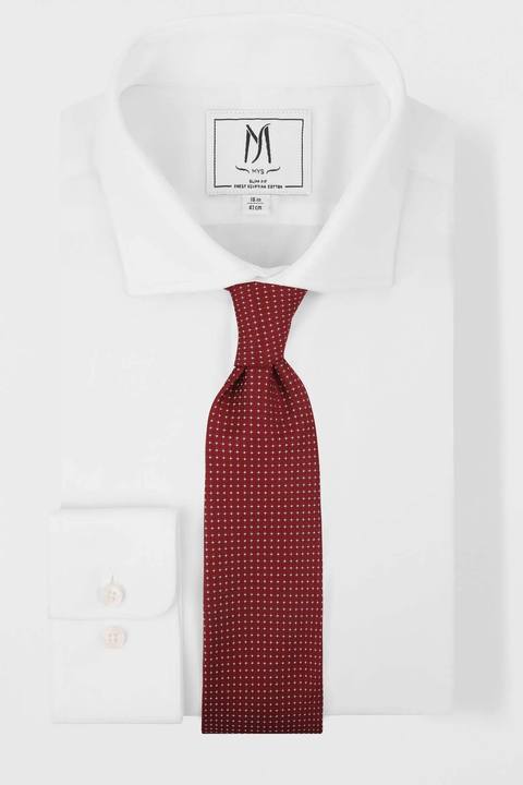 White Poplin Stretch Shirt - Slim Fit