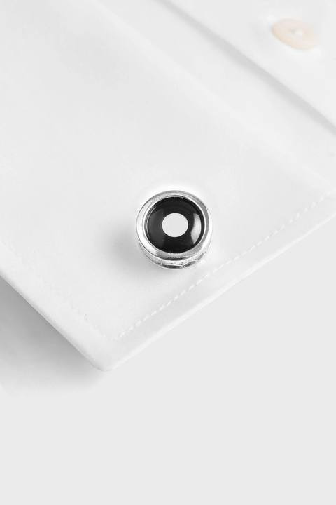 Black Onyx Bullseye Round Cufflinks