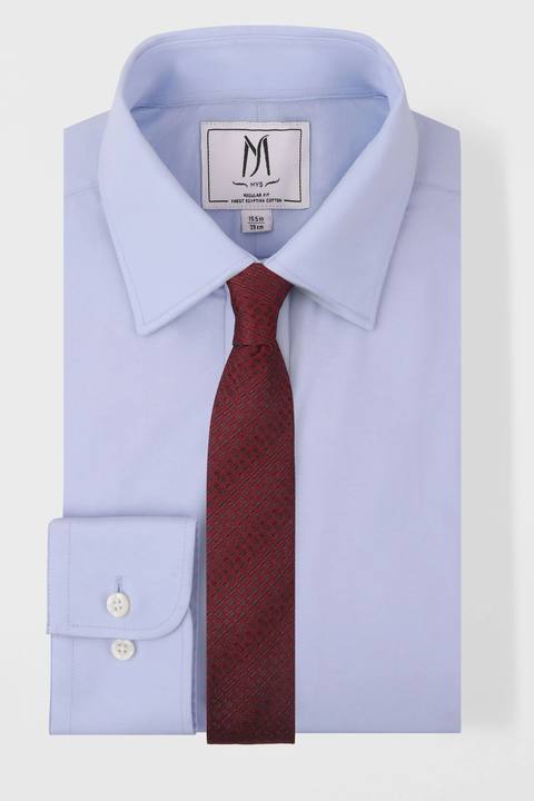 Light Blue Poplin Stretch Shirt - Regular Fit
