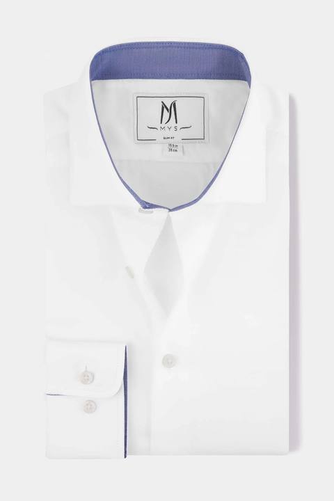 White Twill Tencel Shirt - Slim Fit
