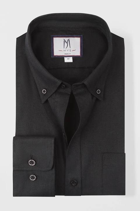 Linen Cotton Button-Down Shirt w/Pocket