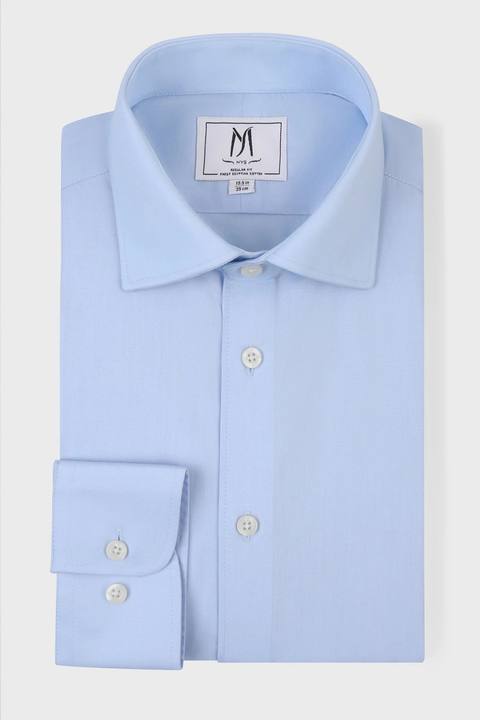 Light Blue Poplin Shirt - Regular Fit