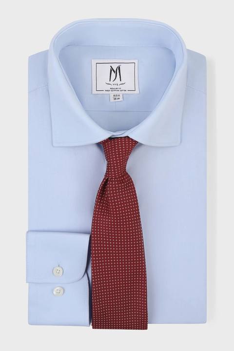 Light Blue Poplin Shirt - Regular Fit