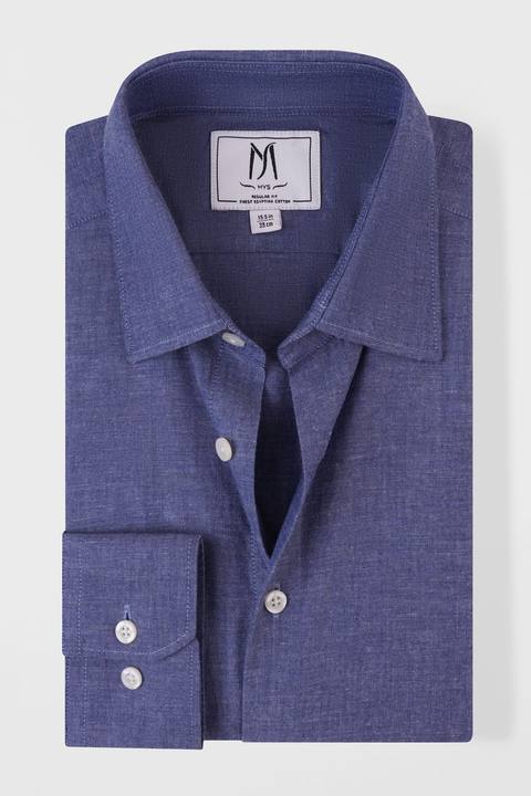 Navy Blue Filafil Shirt - Regular Fit