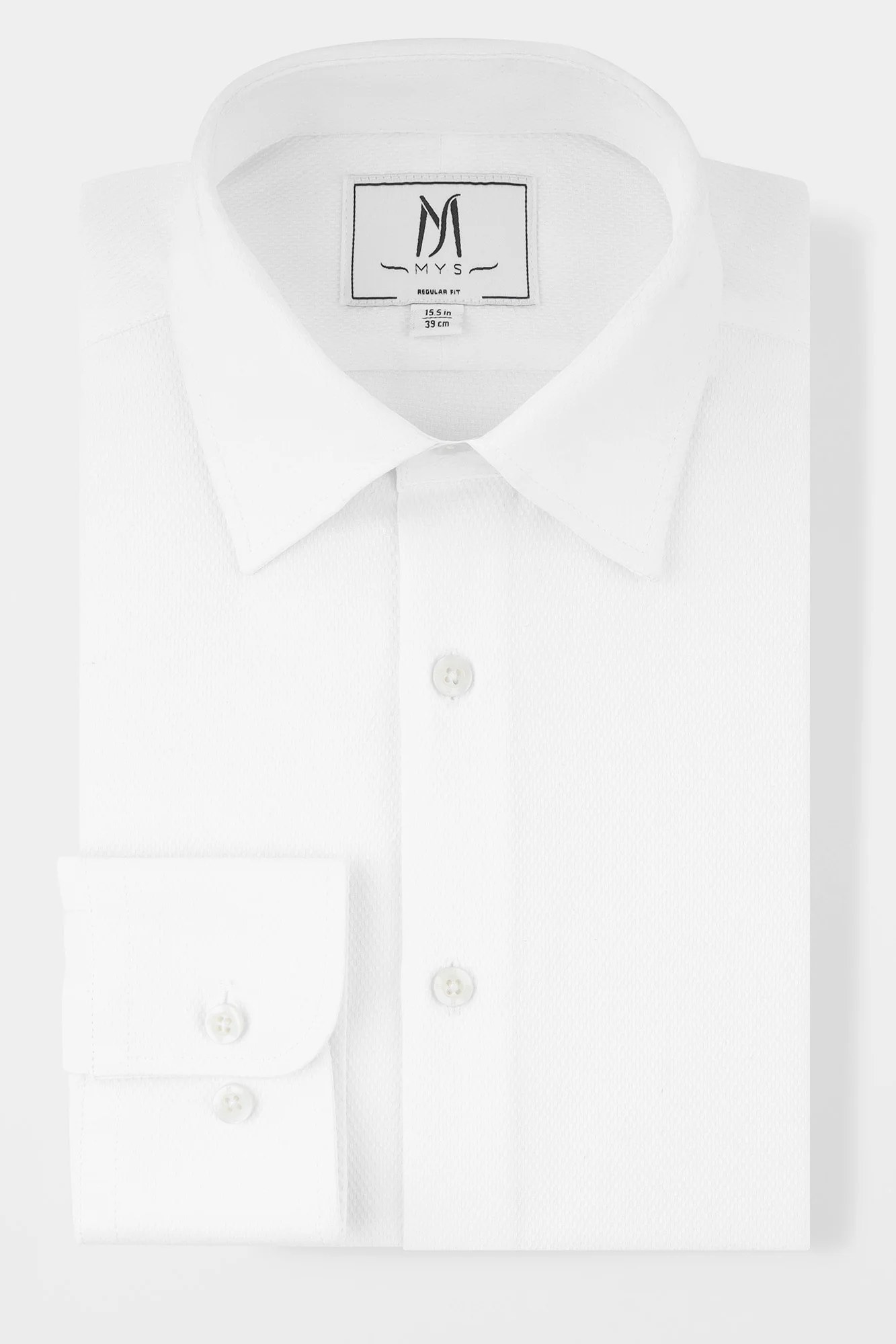 White Dobby Tuxedo Shirt - Regular Fit