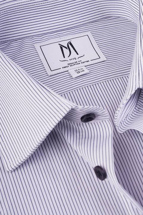 White Pinstripe Shirt - Regular Fit