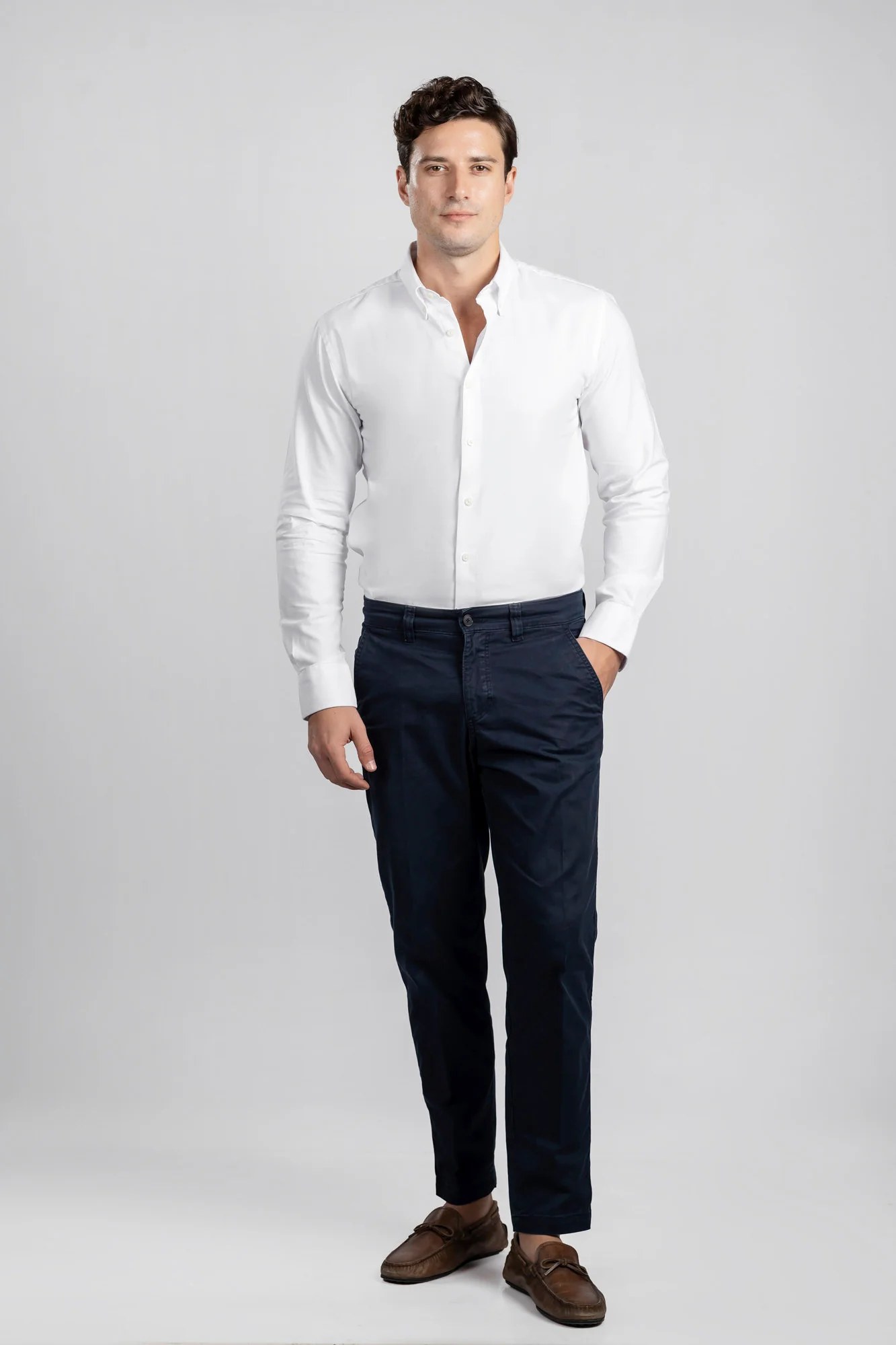 White Oxford Button-Down Shirt