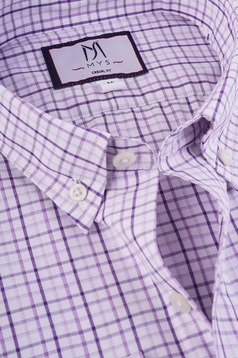 Purple Check Poplin Shirt