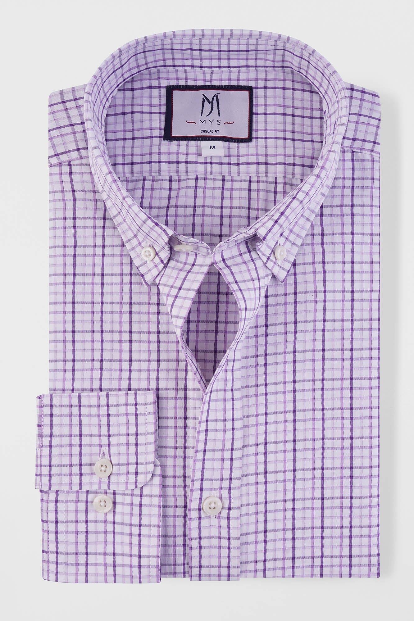 Purple Check Poplin Shirt