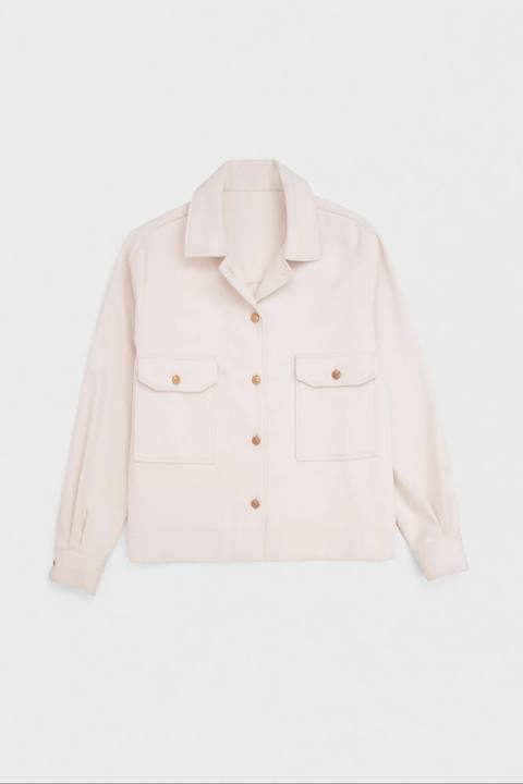 Brushed Overshirt with Flap Pockets