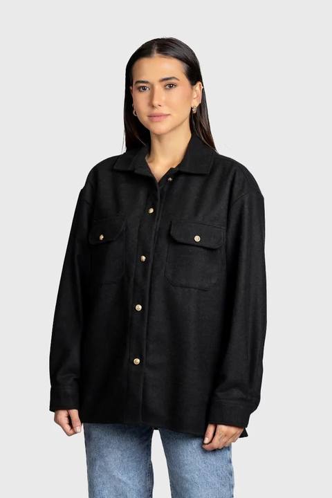 Brushed Overshirt with Flap Pockets