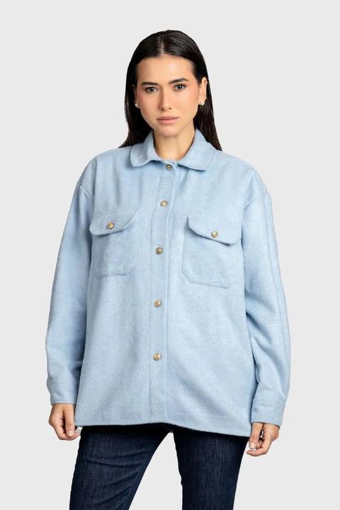 Brushed Overshirt with Flap Pockets