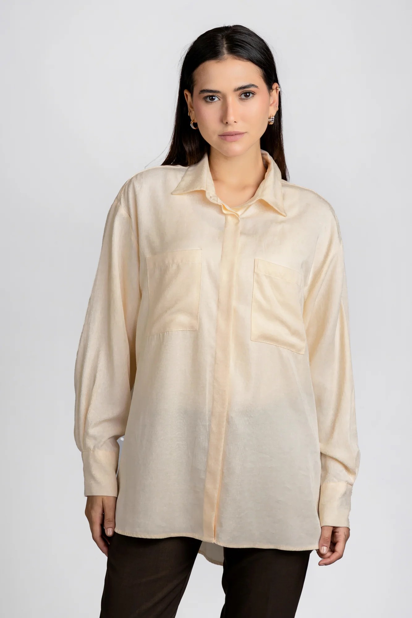 Tencel Shirt with Flap Pockets