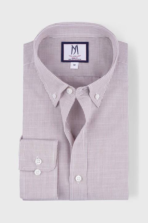 Button-Down Striped Slub Shirt