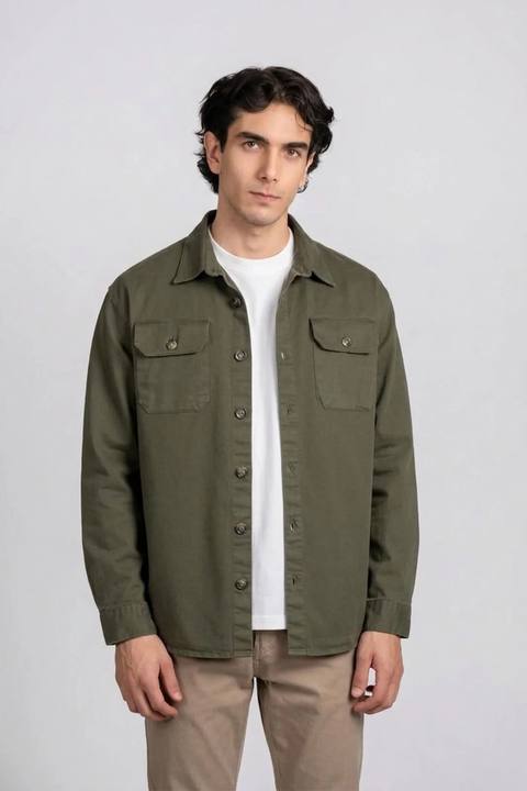 Garment-Dyed Stretch Overshirt