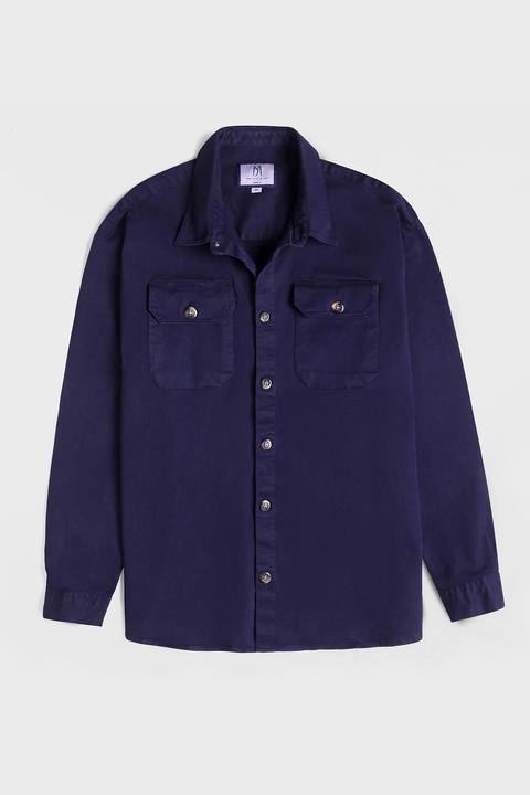 Garment-Dyed Stretch Overshirt