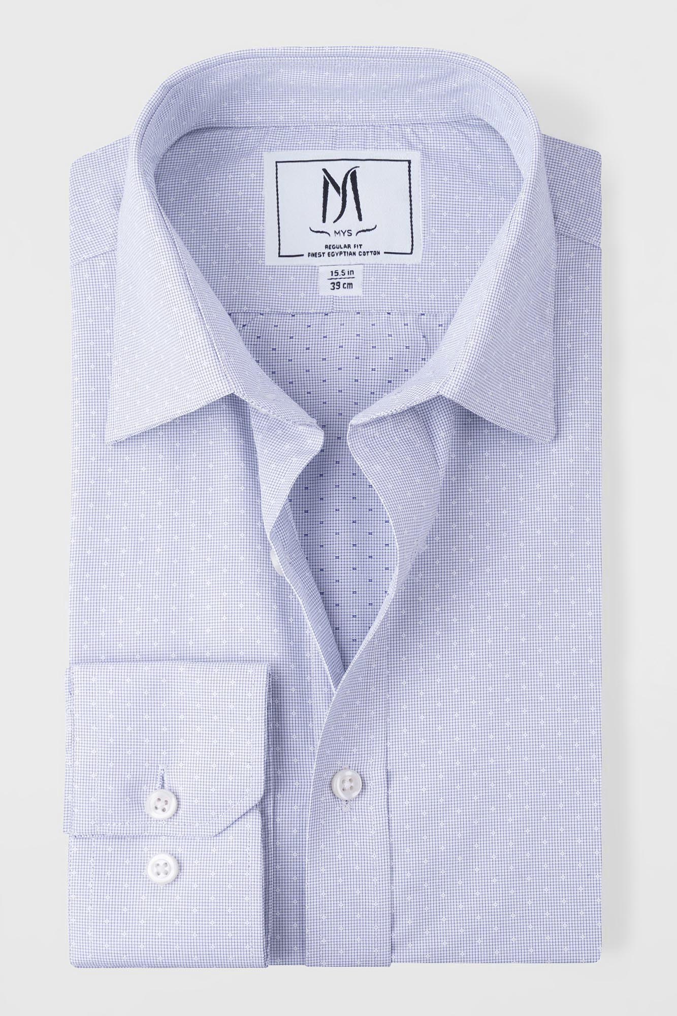 Blue Dotted Dobby Shirt - Regular Fit