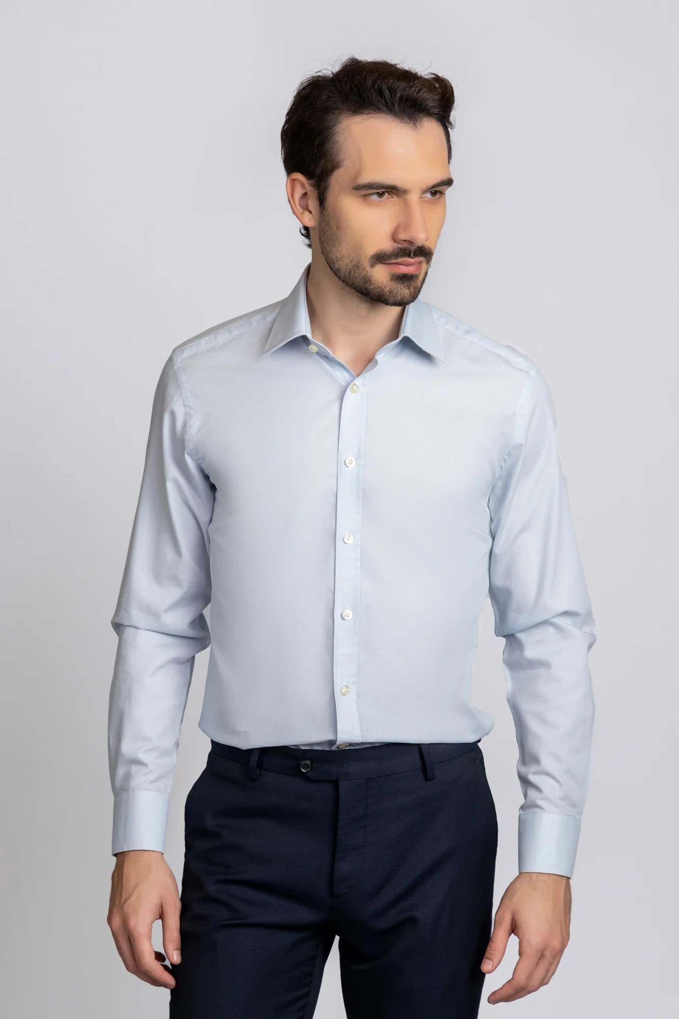 Light Blue Dobby Shirt - Regular Fit