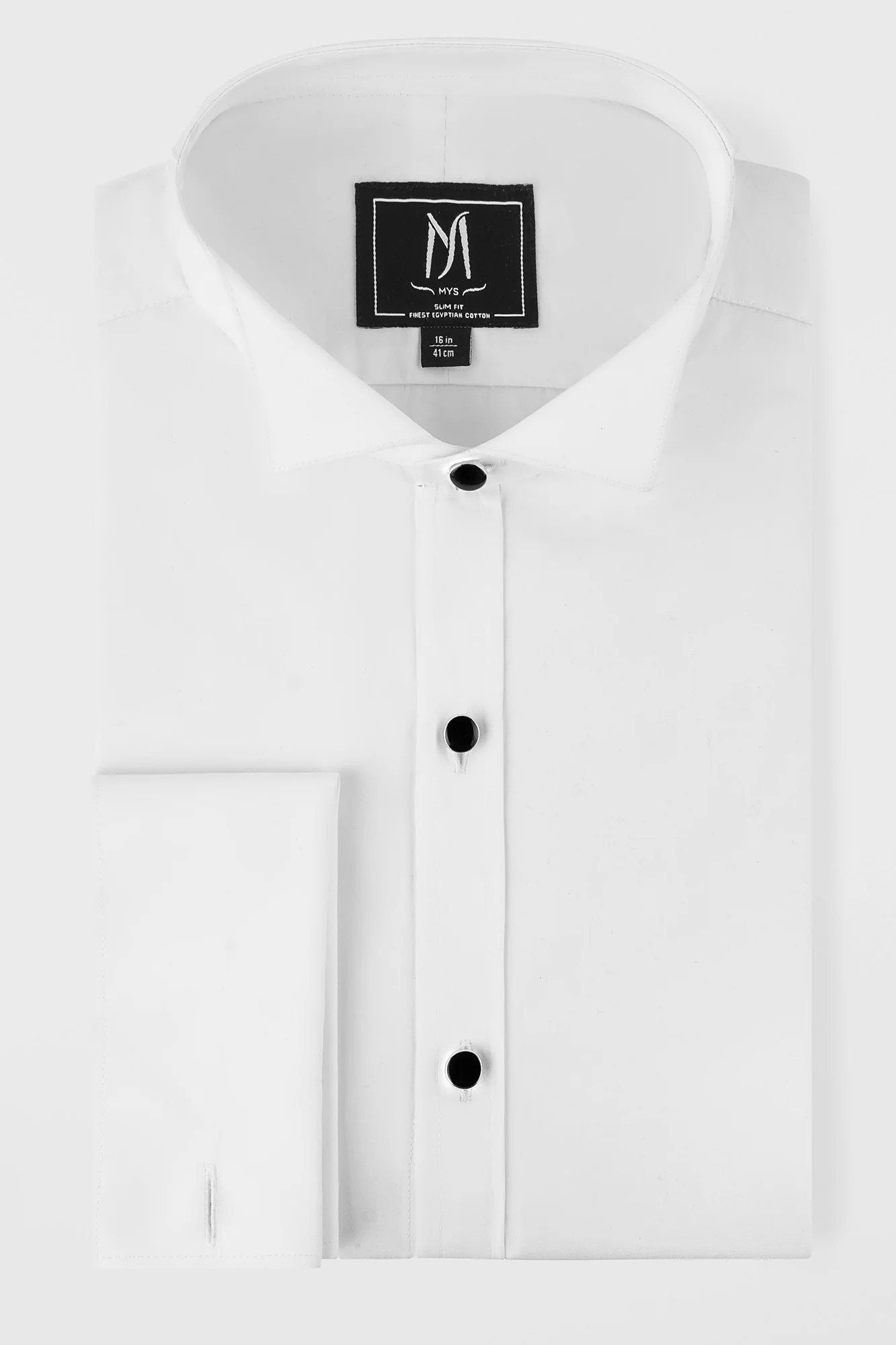 White Twill Tuxedo Shirt - Slim Fit