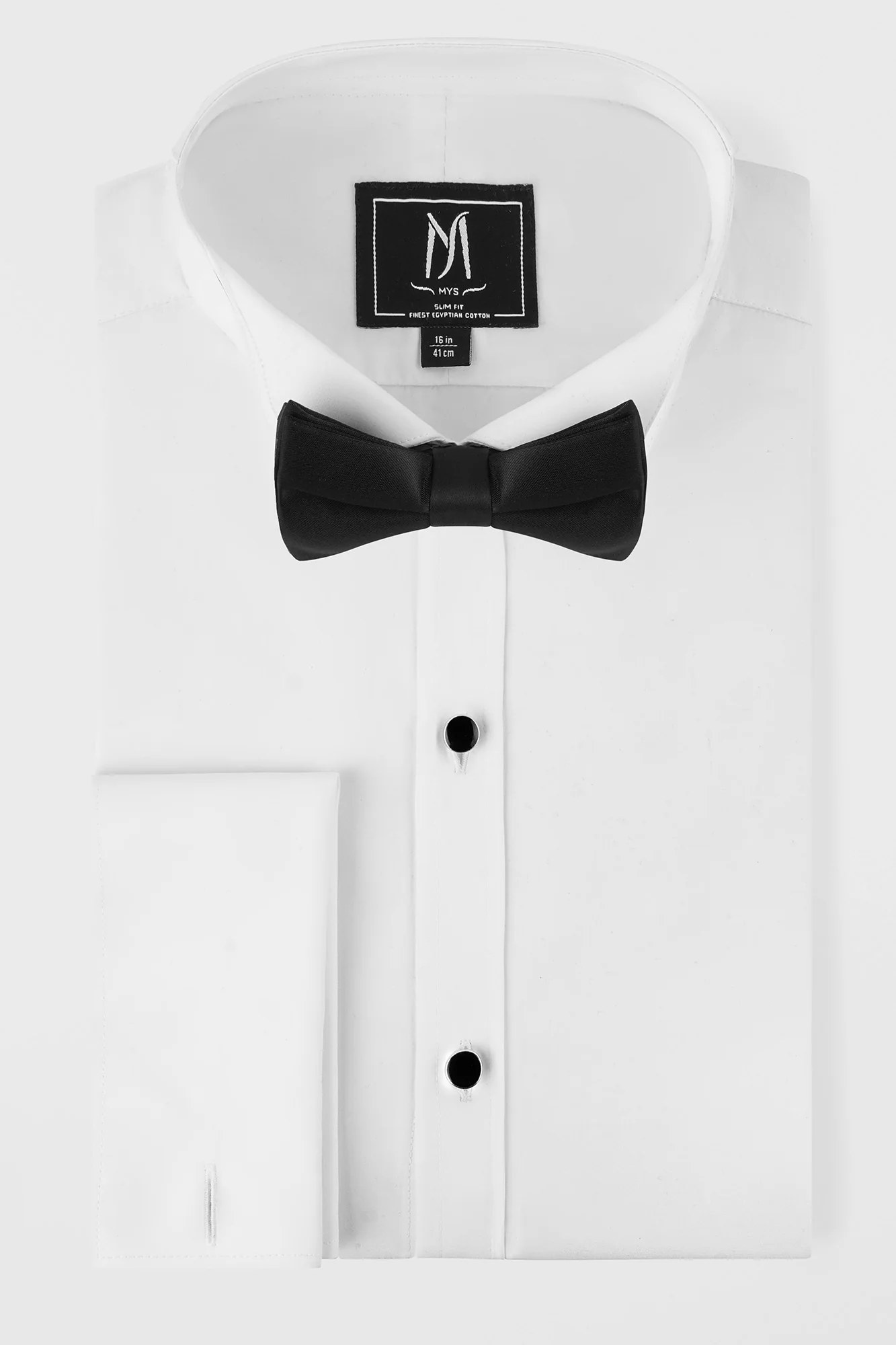 White Twill Tuxedo Shirt - Slim Fit