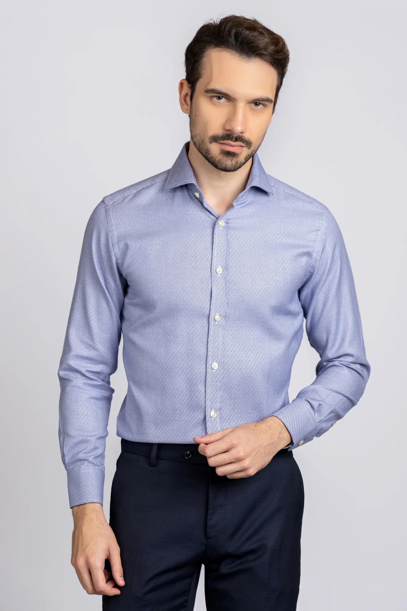 Blue Dobby Shirt - Regular Fit
