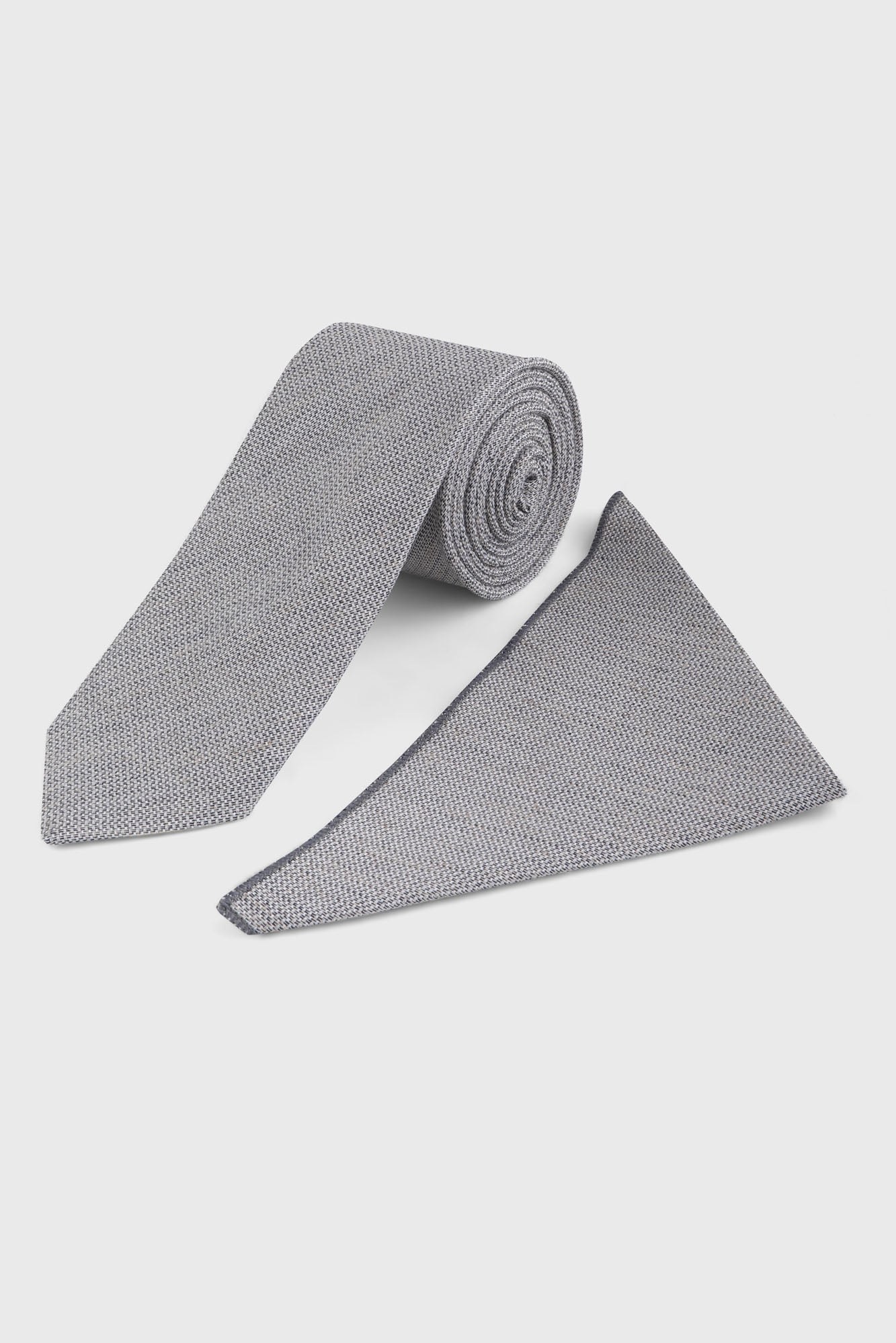 Light Grey Textured Tie Set