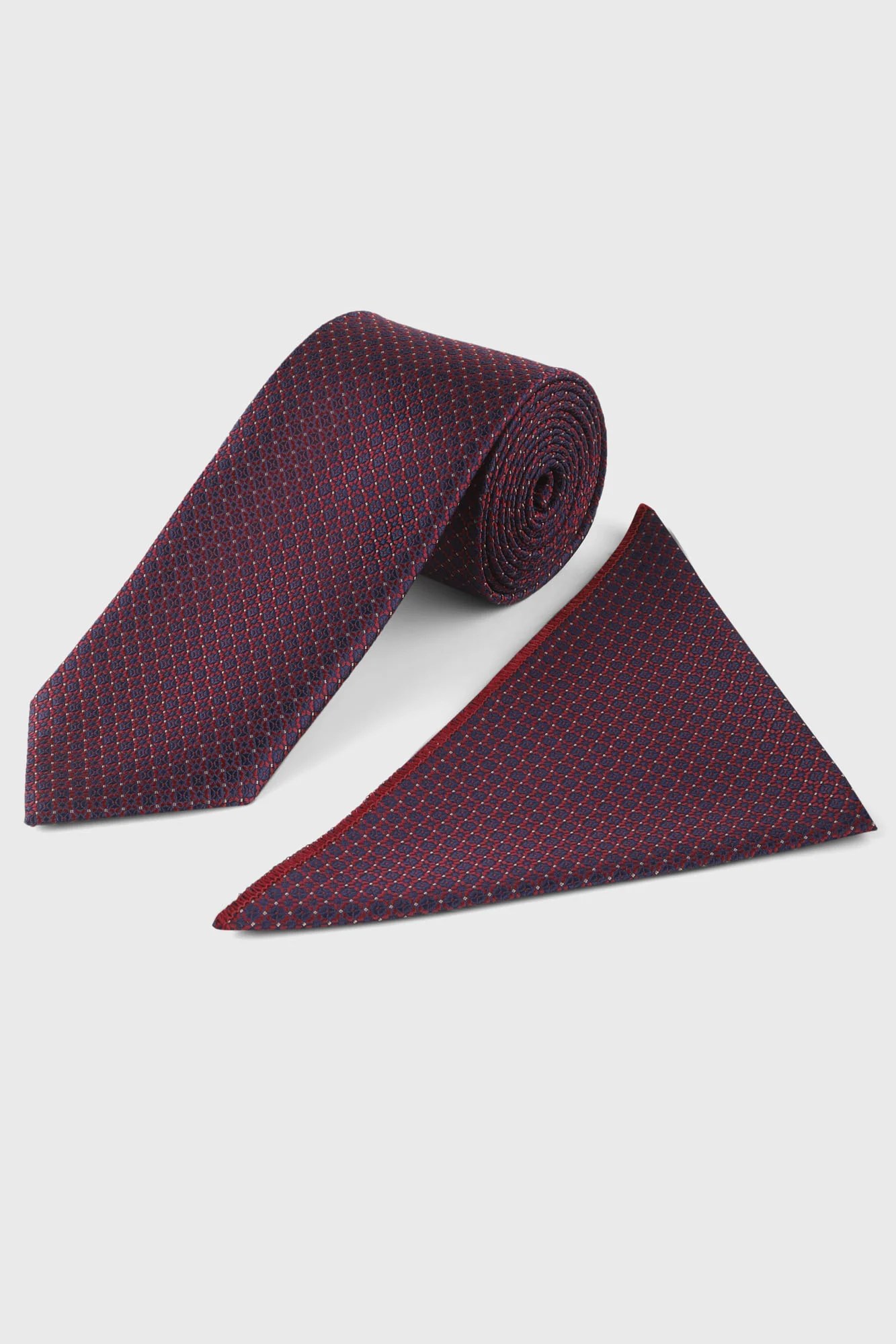 Navy Geometric Tie Set