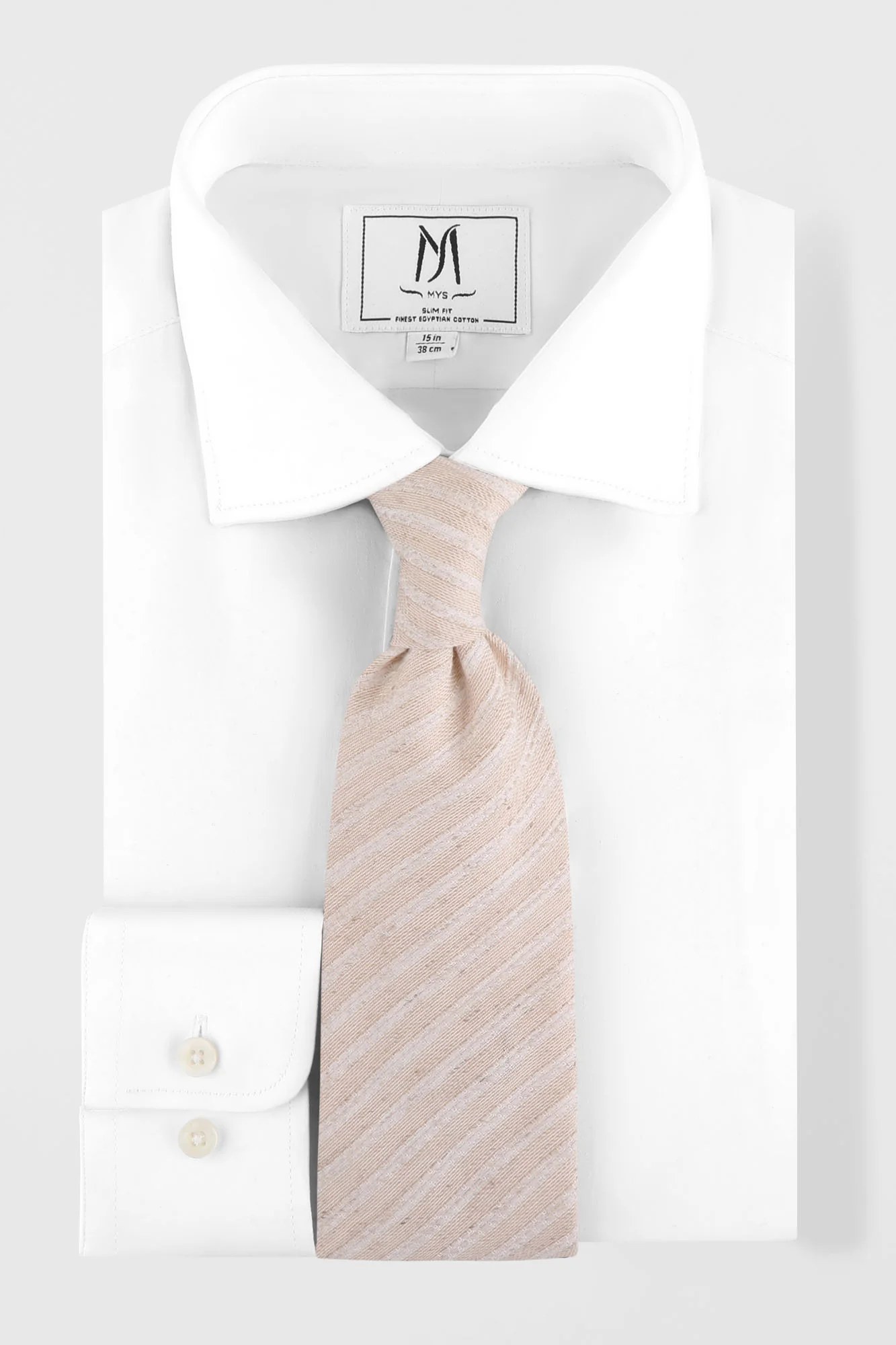 Cream Striped  Tie Set