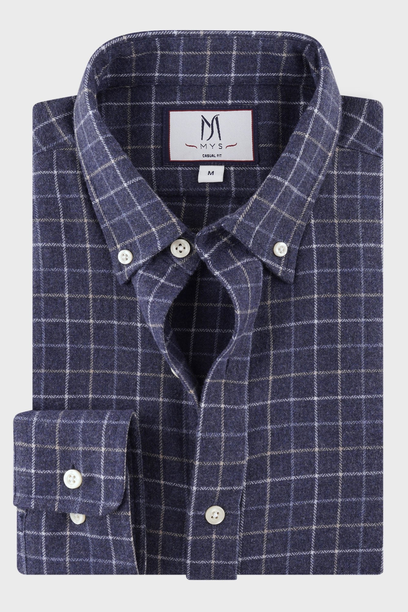 Brushed Checkered Button-Down Flannel Shirt