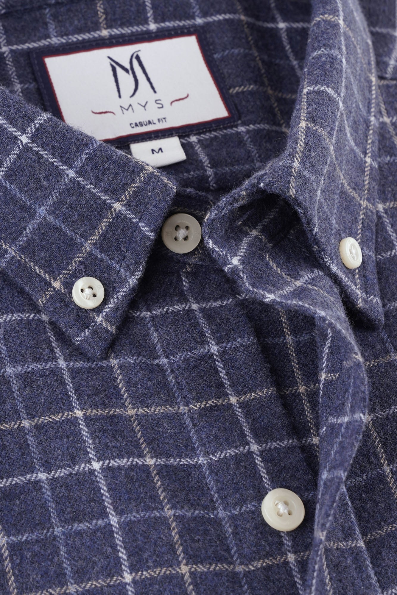 Brushed Checkered Button-Down Flannel Shirt