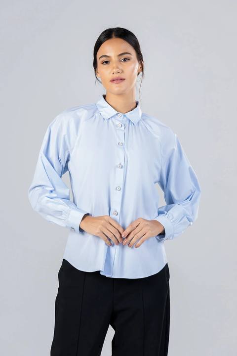 Poplin Stretch Raglan Sleeve Shirt