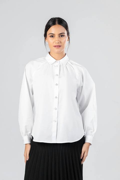Poplin Stretch Raglan Sleeve Shirt