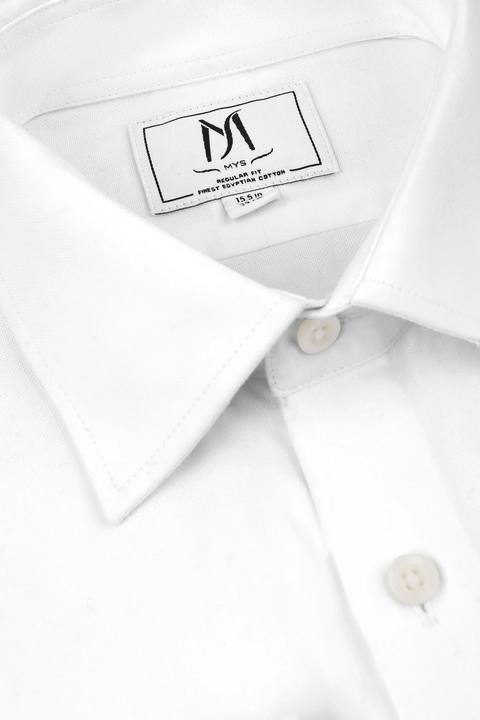 White Royal Oxford Double Cuff Shirt - Slim Fit