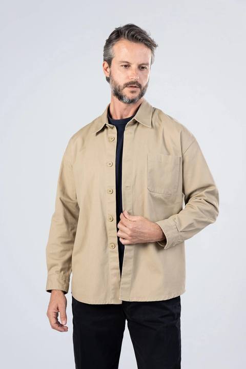 Beige Gabardine Overshirt