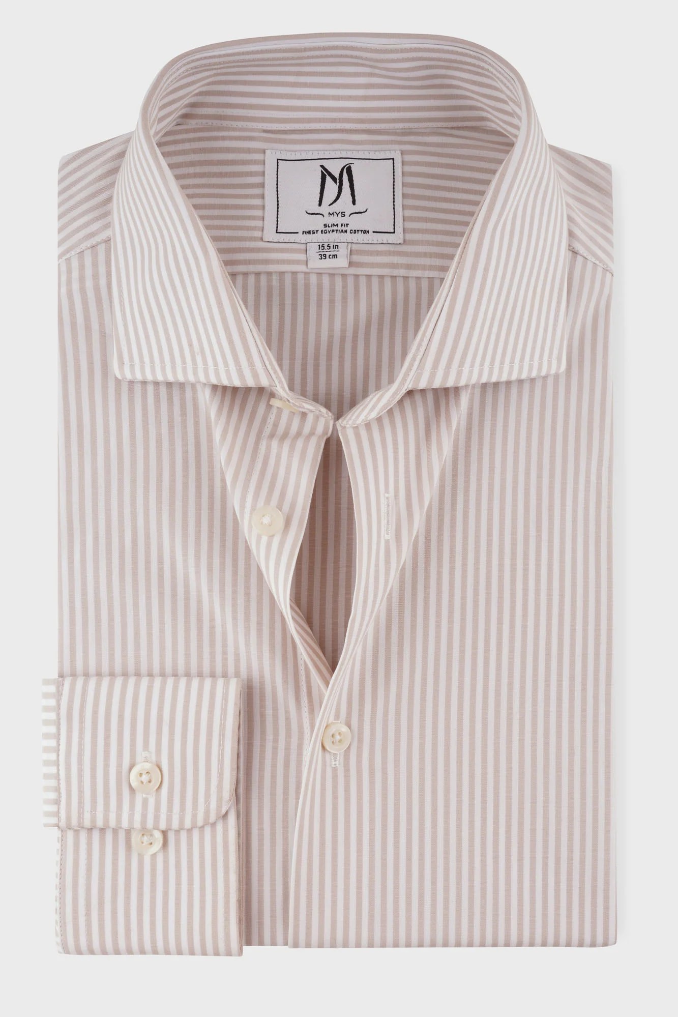 Striped Poplin Cutaway Shirt - Slim Fit