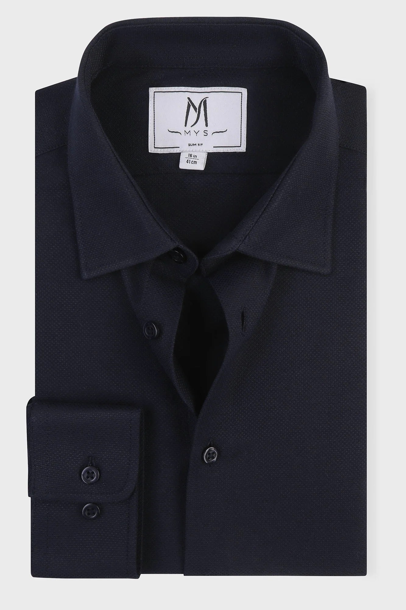 Navy Dobby Shirt - Slim Fit