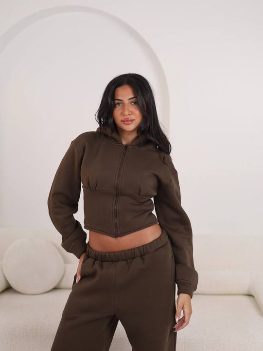 Cloud zip up Jacket - Brown