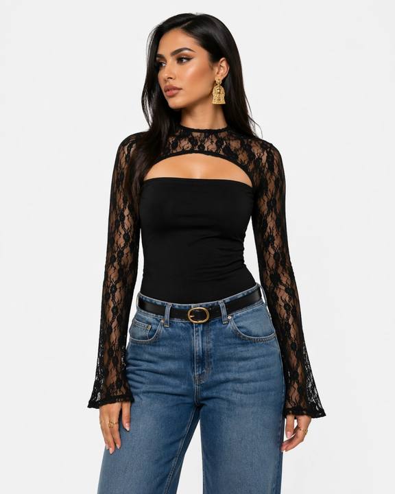 Allure Lace Top – Black