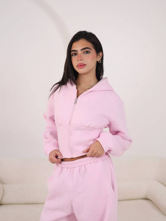 Cloud zip up Jacket - Powder Pink